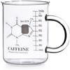 Cyrank 450ml Ciotola Misuratrice in Vetro, Ciotola Misuratrice per Liquidi con Manico, Ciotola in Borosilicato, Bicchiere per Caffè, Mug per Tè al Latte con Caffeina