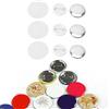 Hapivida 100 Set di componenti per spille fai da te con retro a bottone, rotondi, per eventi scolastici e regali personalizzati, latta e plastica (25 mm)