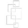 Libreria Moderna Sospesa Con 5 Cubi Intrecciati In Legno, 49.5x10.2x86cm, Bianco