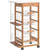 Carrello Da Cucina Con 1 Cassetto, 4 Cestelli Metallici E 2 Ripiani Portaspezie In Legno 47 X 37 X 83 Cm Marrone
