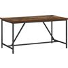 Tavolo Da Pranzo Per 6 Persone Stile Industriale In Legno E Acciaio, 150x80x75 Cm, Marrone