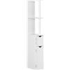 Colonna Bagno Con 2 Ripiani E 2 Armadietti, Mobile Alto Salvaspazio 15.2x29.8x118 Cm, Bianco