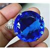 Gravity Gems Ciondolo In Argento 925 Con Topazio Naturale Blu Rotondo 130 Ct AGL