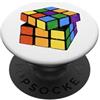 Cube Puzzle LGBTQ Retro Designs Cubo Puzzle Bandiera Arcobaleno 3x3 LGBT Cubo Gioco Amante Cuber PopSockets PopGrip Adesivo