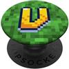 Retro Alphabet Pixel Gaming Letter Colle Lettera V Pixel Art Retro Gaming Graphic PopSockets PopGrip Adesivo