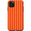 Elegant Geometric Vertical Lines Pattern Custodia per iPhone 11 Pro Max Linee Verticali Estetiche Righe Arancione Scuro e Corallo