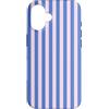 Elegant Geometric Vertical Lines Pattern Custodia per iPhone 16 Linee Verticali Estetiche A Strisce Blu Rosa Chiaro Carino