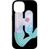 Cute Mermaid Alphabet Letters Apparel Co Custodia per iPhone 14 Sirena lettera H acquerello alfabeto design