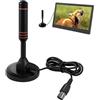 Musiook Antenna TV digitale per interni, antenna TV, antenna TV per interni con amplificatore di segnale, da applicare a sintonizzatore TV USB/DVB-T Televisione con base magnetica (linea rossa)