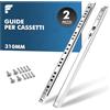 shinfly Guide per cassetti 310 mm - Set da 2 (1 coppia), guide scorrevoli con cuscinetti a sfera e scanalatura da 15 mm, estensione parziale, con materiale di montaggio
