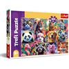 Trefl - Ritratti Divertenti di Animali - Puzzle 300 Pezzi - Collage Colorato con Animali, Intrattenimento Creativo, Divertimento per Bambini dagli 8 anni