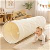 LIONHERZ® tunnel da gioco per bambini, in 100% cotone con chiusure in velcro, tunnel per gattonare per bambini [180 cm x 46 cm), pieghevole, per gattonare la cameretta dei bambini, tenda da gioco