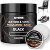 WYCOON Kit Riparazione Pelle Nero - Tintura Liquida, Vernice, Crema Colorante e 100ml di Crema di Manutenzione per Divani, Mobili, Sedili Auto | Ripristina e Protegge Cuoio Graffiato e Sbiadito