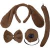 UDNFHL 1 Fascia per La Testa, 1 Papillon, 1 Naso E 1 Coda, Accessori per Costumi per Cani, Oggetti di Ruolo, Accessori Carini.
