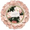 Laura Ashley Round Resin Ornate Flower Design Picture Frame with Beaded Border, for Tabletop and Wall Display, Floral Home Décor (Pink with Gold)