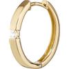 NKlaus singolo 333 orecchini a cerchio in oro giallo 8 carati 18,4 x2,7mm zirconi quadrati 4752