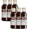 Ponti, Glassa alla Soia con Aceto Balsamico di Modena I.G.P., Ideale per Tutte le ricette, Gusto Sapido ed Intenso, 100% Made in Italy, Set 6 bottiglie da 240 gr