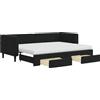 vidaXL Divano letto estraibile con cassetti Nero 80x200 cm Velluto