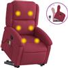 vidaXL Poltrona per massaggi con ausilio per l'assistenza in piedi, velluto rosso vino