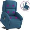 vidaXL Poltrona per massaggi con ausilio per l'assistenza in piedi in velluto blu