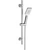 Dylin GmbH JOHO set doccia in acciaio inox con doccetta, barra doccia 70cm con supporto per soffione e tubo flessibile per bagno rettangolare cromo