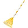 Stgfyxgs Piccolo Rastrello per Foglie, Attrezzo da Giardino, 3 Sezioni, 14 Denti, Agricoltura, Casa, Rastrello per Bambini per Aiuole, Cortile, Giallo