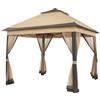 Yaheetech Gazebo da Giardino/Cerimonia 330 x 330 x 271-291 cm per Campeggio/Stand/Commerciale/Feste/Bistrot/Bar/Piscina Telo Impermeabile in Metallo Struttura Tubolare Color Kaki