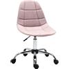 Sedia Da Ufficio Girevole , Design Ergonomico E Regolabile Senza Braccioli, Rosa, 59x59x81-91cm