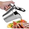 MEGYAD Salsiera termica in acciaio inox: 450 ml, doppio isolamento con coperchio ribaltabile, per servire salsa alla vaniglia, crema a casa o a cene