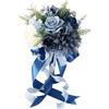 Chatonshen Bouquet Da Sposa Artificiali, Bouquet Da Sposa, Fiori di Seta con Nastro Decorativo per La Sposa O Le Damigelle per Matrimoni, Feste, Annivers, Blu