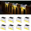 jindaaudio Illuminazione solare per scala esterna, lampada da passeggio a LED, impermeabile, autoattiva, kit di 8 lampade a energia solare per sicurezza e decorazione (bianco caldo)