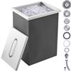 VEVOR Vaschetta per Ghiaccio da Incasso Capienza max. 25,3 L circa Dimensioni 355x305x461mm, Ghiacciaia da Incasso con Coperchio in Acciaio Inox Conservazione di Cubetti di Ghiaccio da Bar Feste Hotel