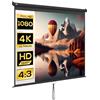 HOMCOM Telo Proiettore da 120 Pollici 4K HD Grandangolo 160 Gradi Nero