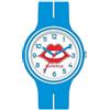 SUPERGA Orologio da bambino/a solo tempo dettagli multicolor. Cassa in acciaio, cinturino in silicone. Water resistent 3 ATM. (AZZURRO)