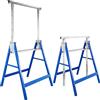 tectake® Set da 2 Cavalletti da Lavoro Pieghevoli in Acciaio, Carico max 220 kg ciascuno, Banco da Lavoro Pieghevole, Sostegni assi, Regolabile 7 Altezze, Banco Lavoro, Cavalletto Taglialegna - Blu