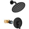 Airuida Set di rubinetti per doccia da 8 pollici nero opaco Sistema doccia a pioggia Kit di finiture con filettatura femmina Valvola sgrossata Funzione singola Bagno Montaggio a parete SUS304 Set di