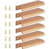 flintronic Maniglie Armadio Nascoste, 6 Pezzi Maniglie per Armadietti, Distanza Fori 96 mm, con 12 Viti, per Porte, per Casa, Cassetti, Armadi -Oro