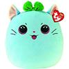 Ty Squishy Beanies - Il Gattino Azzurro Kirra, Morbido Cuscino di Peluche con Occhioni Viola Glitter, Idea Regalo per Grandi e Piccini, Tutti da Collezionare - 33 cm - T39335