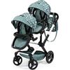 Bayer Design 26758AA Carrozzina per bambole gemelle Twin Xeo, manico regolabile,