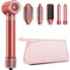 HITTIONA Air Styler 6 in 1 con Borsa Portaoggetti, Spazzola Asciugacapelli Multifunzione, Arricciacapelli Automatico con Effetto Coanda, per Asciugare, Lisciare e Volumizzare, Idea Regalo Donna