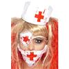 Smiffys Kit Infermiera Insanguinata, comprende Maschera, Copricapo e Benda per Occhio, Effetto Sangue Halloween