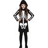 FIESTAS GUIRCA Costume da scheletro - Abito nero con cappuccio - Costume da bambina Halloween