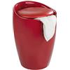 Wenko 20624100 Candy - Sgabello da bagno con sacco biancheria estraibile, in plastica ABS, Ø 36 x 50,5 cm, colore: Rosso