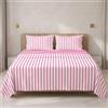 Ruggeri - Completo Letto - 100% Morbida Microfibra di Alta Qualità | 2 Federe 50x80cm + 1 Lenzuolo con Angoli 170x200cm + 1 Lenzuolo Sopra 240x280cm - Collezione Beat (Righe Rosa, Matrimoniale)