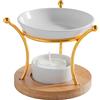 ZEN ARÔME Bruciatore di profumo Etna - Bruciatore di profumo - Matrimonio metallo ceramica e legno - Semplice aromaterapia - Atmosfera profumata - Moderno arredamento interno profumato - 50 ml - H 10,5 cm -