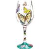 Enesco Lolita 4056858 Butterfly Wishies Bicchiere da Vino, Vetro, Multicolore, 8.5x8.5x22.5 cm