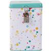 I-TOTAL® - Salvadanaio Divertente con Lucchetto e Chiavi/Portamonete in Metallo con Chiusura - Idea Regalo (BUBBLES)