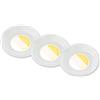 BRILONER - Set di 3 faretti da incasso per bagno a LED 230V Alloggiamento 50% riciclato, cambio temperatura colore, IP44, Ra90, LED spot, piatto, 68mm, 90x30mm (DxH), Bianco