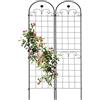 Relaxdays Grigliati per Rampicanti, Set da 2, HxL 180 x 50 cm, Supporti in Metallo per Piante, Tralicci a Incastro, Nero