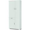 Sarmog Mobile Tre Ante Un Cassetto, Armadio camera da letto, Armadio tre ante, Armadio salvaspazio, Armadio tre ante un cassetto, Armadio Bianco Fiammante A623Bfbfk L77H180P34Cm